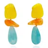 Michael Nash Jewelry Women's Yellow / Orange Yellow And Orange And Turquoise Rockstar Drop Earrings