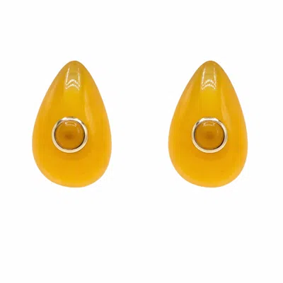 Michael Nash Jewelry Women's Yellow Rosamund Ochre Resin Pierced Earrings