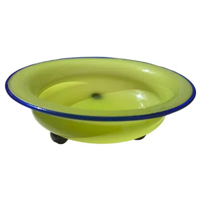 Pre-owned Michael Powolny Art Nouveau Glass Footed Bowl For Loetz/bohemian Glass Czech. In Green