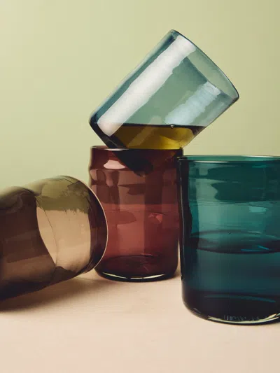 Michael Ruh Night Time Hand-blown Glass Highballs (set Of 4) In Multi