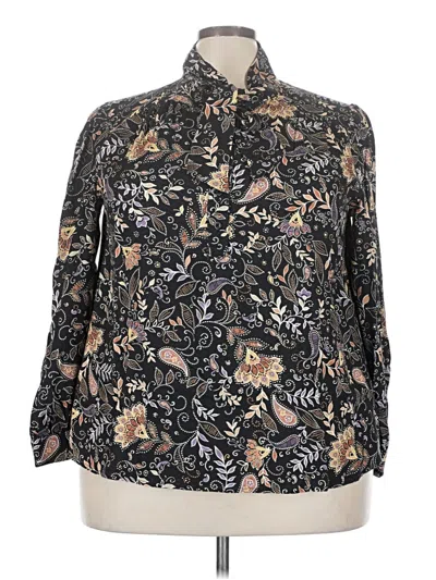 Pre-owned Michael Stars 3/4 Sleeve Blouse In Black