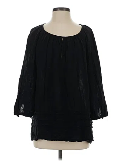 Pre-owned Michael Stars 3/4 Sleeve Blouse In Black
