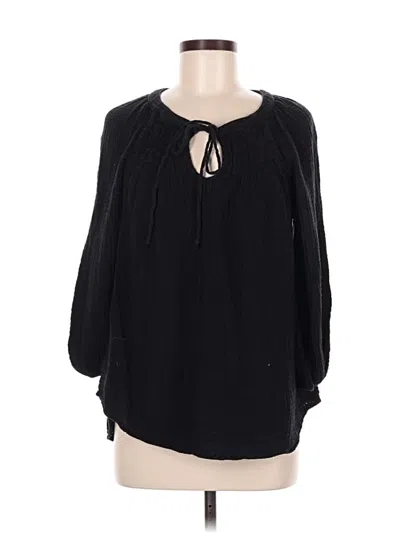 Pre-owned Michael Stars 3/4 Sleeve Blouse In Black