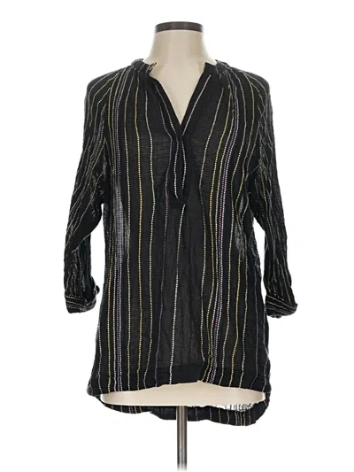 Pre-owned Michael Stars 3/4 Sleeve Blouse In Black