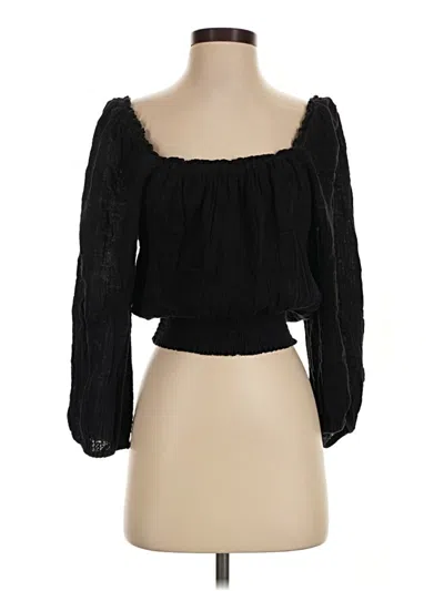 Pre-owned Michael Stars 3/4 Sleeve Blouse In Black