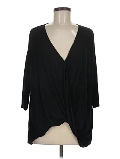 Pre-owned Michael Stars 3/4 Sleeve Blouse In Black