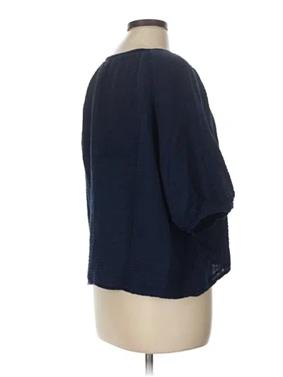 Pre-owned Michael Stars 3/4 Sleeve Blouse In Blue