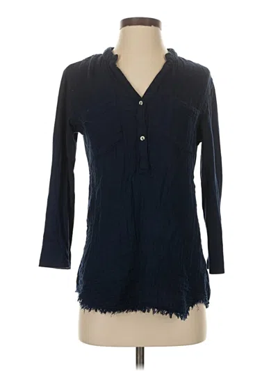 Pre-owned Michael Stars 3/4 Sleeve Blouse In Blue