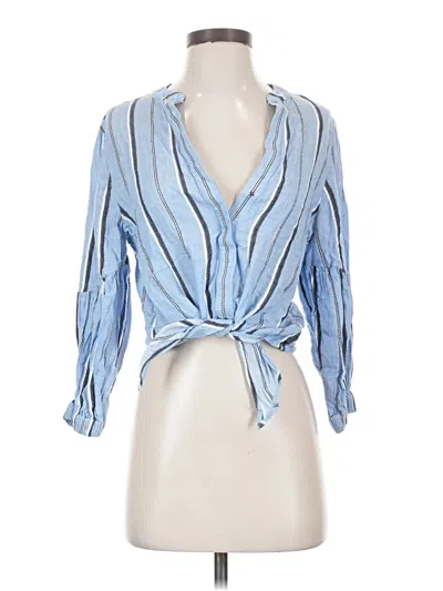 Pre-owned Michael Stars 3/4 Sleeve Blouse In Blue