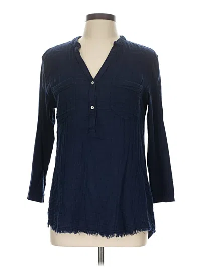 Pre-owned Michael Stars 3/4 Sleeve Blouse In Blue