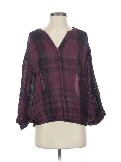 Pre-owned Michael Stars 3/4 Sleeve Blouse In Burgundy