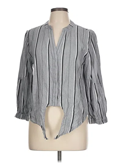 Pre-owned Michael Stars 3/4 Sleeve Blouse In Gray