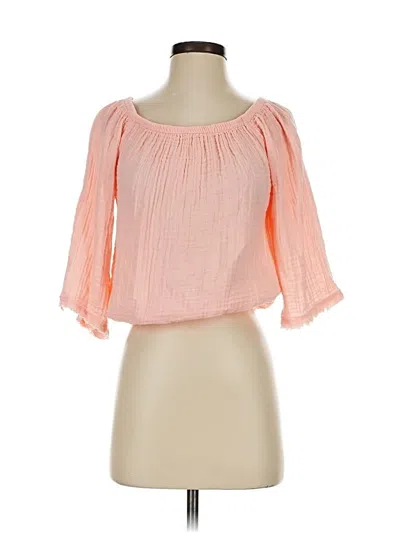 Pre-owned Michael Stars 3/4 Sleeve Blouse In Orange
