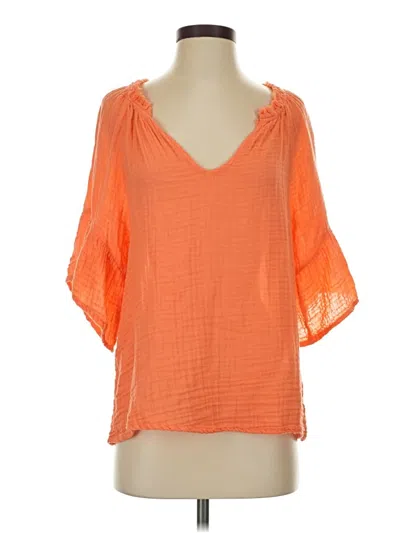 Pre-owned Michael Stars 3/4 Sleeve Blouse In Orange