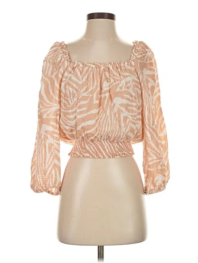 Pre-owned Michael Stars 3/4 Sleeve Blouse In Orange