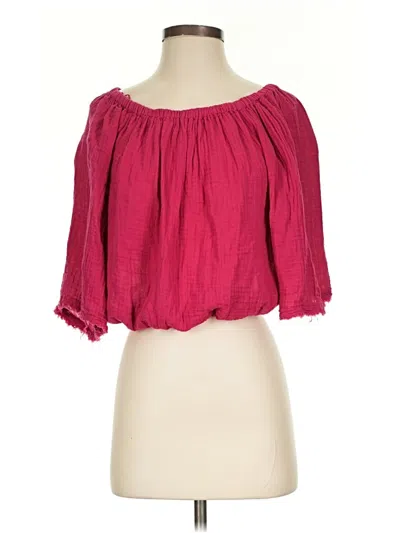 Pre-owned Michael Stars 3/4 Sleeve Blouse In Pink