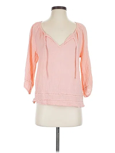 Pre-owned Michael Stars 3/4 Sleeve Blouse In Pink
