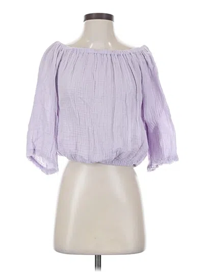 Pre-owned Michael Stars 3/4 Sleeve Blouse In Purple