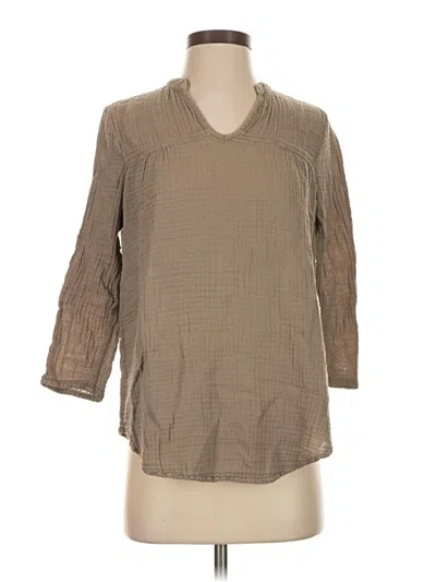 Pre-owned Michael Stars 3/4 Sleeve Blouse In Tan