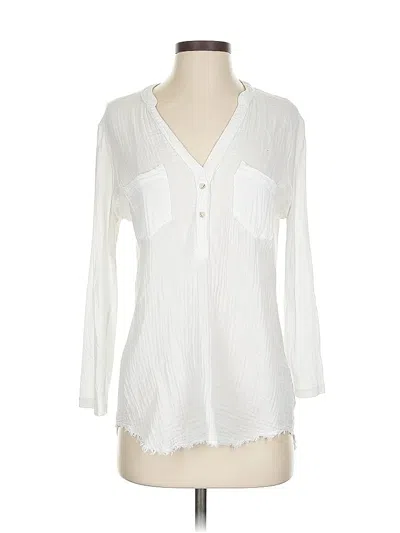 Pre-owned Michael Stars 3/4 Sleeve Blouse In White