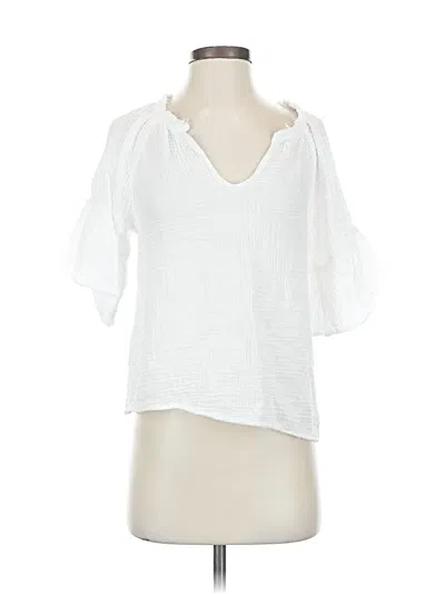 Pre-owned Michael Stars 3/4 Sleeve Blouse In White