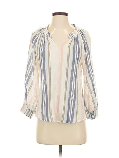 Pre-owned Michael Stars 3/4 Sleeve Blouse In White