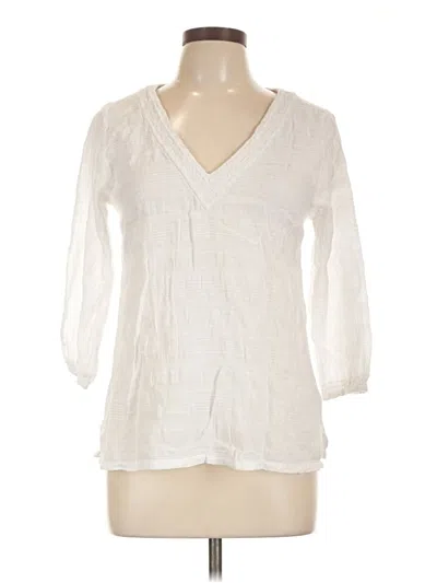 Pre-owned Michael Stars 3/4 Sleeve Blouse In White