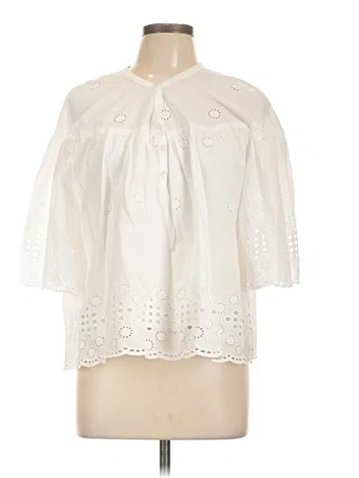 Pre-owned Michael Stars 3/4 Sleeve Blouse In White