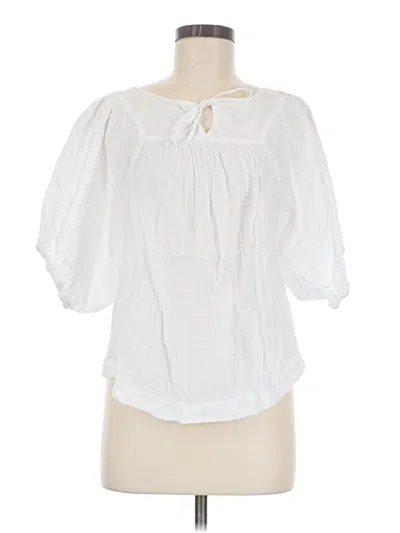 Pre-owned Michael Stars 3/4 Sleeve Blouse In White