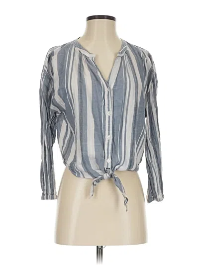 Pre-owned Michael Stars 3/4 Sleeve Button Down Shirt In Blue