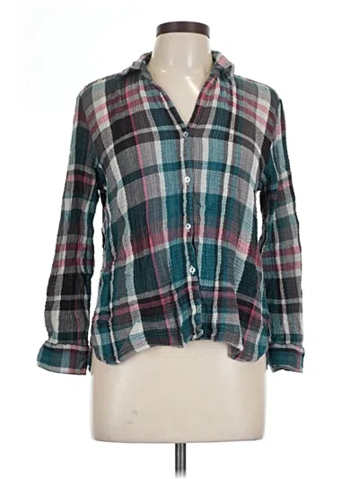 Pre-owned Michael Stars 3/4 Sleeve Button Down Shirt In Teal