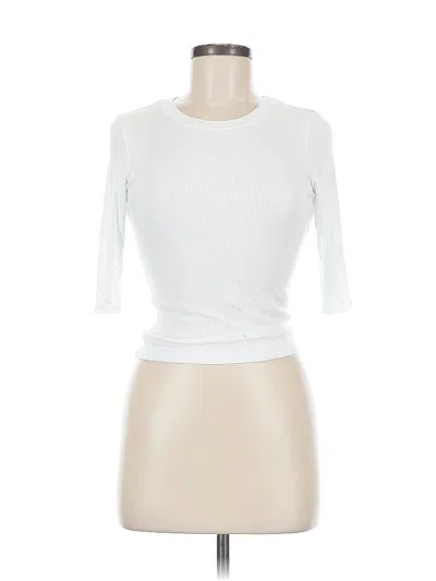 Pre-owned Michael Stars 3/4 Sleeve T-shirt In White