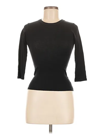 Pre-owned Michael Stars 3/4 Sleeve Top Black Boatneck Tops