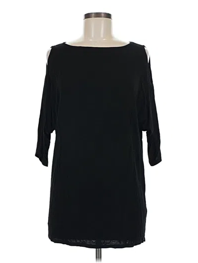 Pre-owned Michael Stars 3/4 Sleeve Top Black Cold Shoulder Neckline Tops