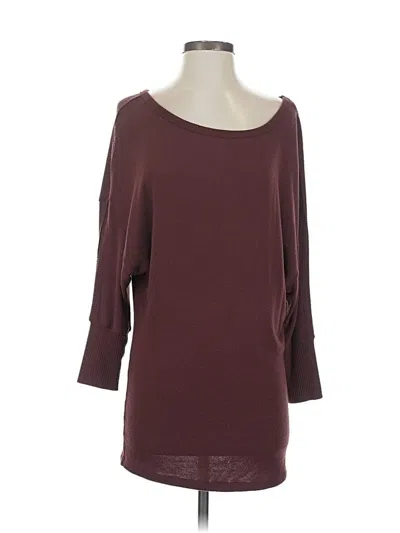 Pre-owned Michael Stars 3/4 Sleeve Top Brown Boatneck Tops