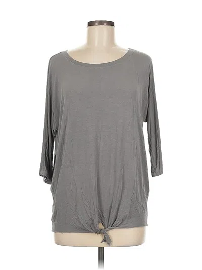Pre-owned Michael Stars 3/4 Sleeve Top Gray Boatneck Tops