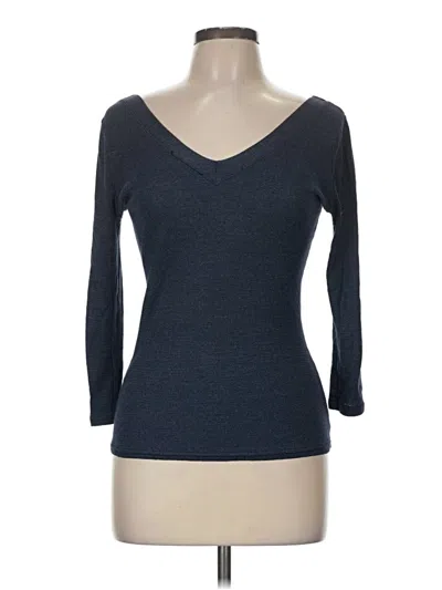 Pre-owned Michael Stars 3/4 Sleeve Top Gray Sweetheart Neckline Tops