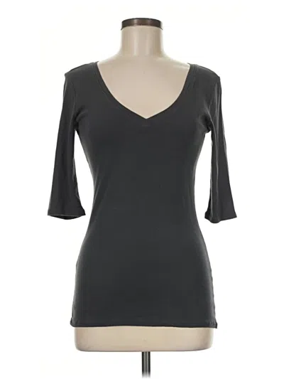 Pre-owned Michael Stars 3/4 Sleeve Top Gray Sweetheart Neckline Tops