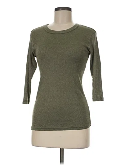 Pre-owned Michael Stars 3/4 Sleeve Top Green Crew Neck Tops