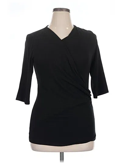 Pre-owned Michael Stars 3/4 Sleeve T-shirt In Black