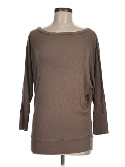 Pre-owned Michael Stars 3/4 Sleeve T-shirt In Brown