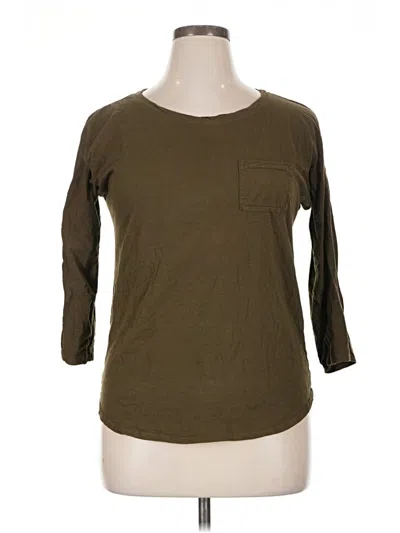 Pre-owned Michael Stars 3/4 Sleeve T-shirt In Brown