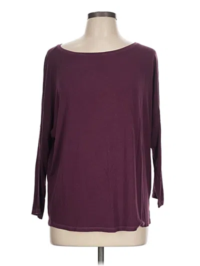 Pre-owned Michael Stars 3/4 Sleeve T-shirt In Burgundy