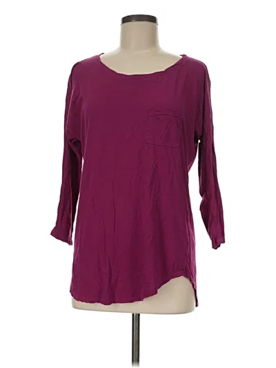 Pre-owned Michael Stars 3/4 Sleeve T-shirt In Burgundy