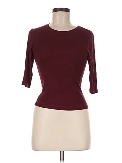 Pre-owned Michael Stars 3/4 Sleeve T-shirt In Burgundy