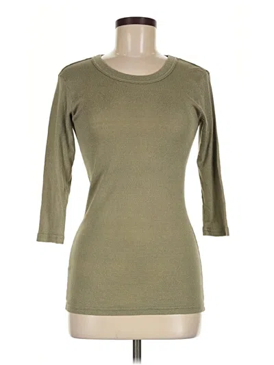 Pre-owned Michael Stars 3/4 Sleeve T-shirt In Green