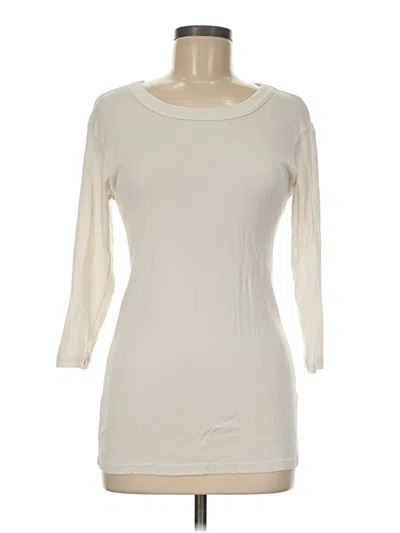 Pre-owned Michael Stars 3/4 Sleeve T-shirt In Ivory