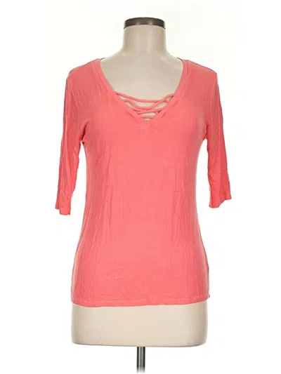 Pre-owned Michael Stars 3/4 Sleeve T-shirt In Orange