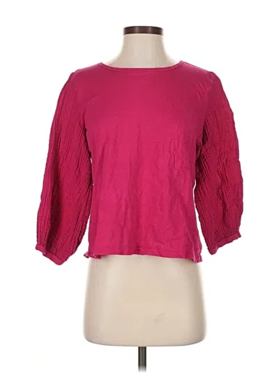 Pre-owned Michael Stars 3/4 Sleeve T-shirt In Pink