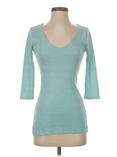 Pre-owned Michael Stars 3/4 Sleeve T-shirt In Teal
